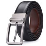 Vitata ceinture en cuir véritable pour homme ceinture à boucle ardillon double face pour homme - noir ... Vitata ceinture en cuir véritable pour homme ceinture à boucle ardillon double face pour homme - noir ...