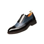 Vitata chaussures derby homme - motif autruche - cuir - fermeture clair - mode - banquet daffaires - ...
