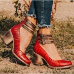 Vitata chaussures femme  talons block avec sangles et boucles - bottines en cuir simili - confortable ...