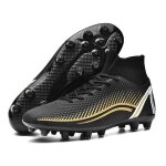 Vitata chaussures de football junior ? antidrapantes et rsistantes  l?usure ? crampons longs noir