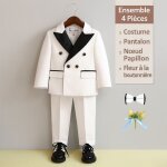 Vitata costume garon 4 pices ? tenue crmonie mariage anniversaire lgant - blanc