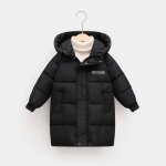 Vitata doudoune enfant longue  capuche ? manteau hiver chaud et pais ? garon fille coupe - vent ?noir ...