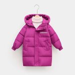 Vitata doudoune enfant longue  capuche ? manteau hiver chaud et pais ? garon fille coupe - vent ?rose ...