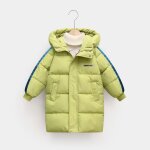 Vitata doudoune enfant longue  capuche ? manteau hiver chaud et pais ? garon fille coupe - vent ?vert ...