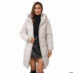 Vitata doudoune femme longue ? manteau hiver avec capuche coupe ajuste chaud et confortable blanc cass ...