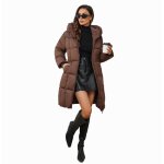 Vitata doudoune femme longue ? manteau hiver avec capuche coupe ajustée chaud et confortable brun Vitata doudoune femme longue ? manteau hiver avec capuche coupe ajustée chaud et confortable brun