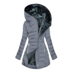 Vitata doudoune femme ? manteau long capuche et doublure en peluche manteau chaud dhiver - gris