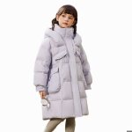 Vitata doudoune fille hiver  capuche ? longue et chaude ? poches larges ? coupe coupe - vent ?violet ...