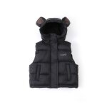 Vitata doudoune gilet enfant sans manches ? capuche oreilles ? hiver chaud bb 3 - 8 ans - noir