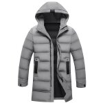 Vitata doudoune homme ? manteau long gris avec capuche manteau chaud pour lhiver