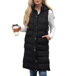 Vitata doudoune longue sans manches femme ? gilet matelass  capuche chaud et dperlant style hiver ...