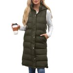 Vitata doudoune longue sans manches femme ? gilet matelass  capuche chaud et dperlant style hiver ...