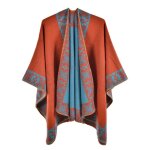 Vitata Écharpe châle femme imitation cachemire - poncho chaud ethnique réversible à grands motifs - automne ... Vitata Écharpe châle femme imitation cachemire - poncho chaud ethnique réversible à grands motifs - automne ...