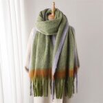 Vitata Écharpe hiver femme homme ? châle chaud longue avec franges ? imitation cachemire 236x40cm - vert ... Vitata Écharpe hiver femme homme ? châle chaud longue avec franges ? imitation cachemire 236x40cm - vert ...