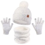 Vitata ensemble bonnet charpe gants enfant ? tricot double paisseur chaud ? hiver garon fille coupe ...