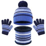 Vitata ensemble bonnet charpe gants enfant ? tricot double paisseur chaud ? hiver garon fille coupe ...
