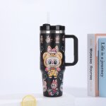 Vitata gobelet thermos labubu 40oz?mug isotherme avec paille&anse?inox grande capacit?motif cartoon ...