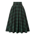 Vitata jupe a - line taille haute femme - vert - design Élégant avec boutons Vitata jupe a - line taille haute femme - vert - design Élégant avec boutons