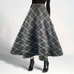 Vitata jupe longue a - line taille haute femme - noir et gris à carreaux - Élégante et confortable pour ... Vitata jupe longue a - line taille haute femme - noir et gris à carreaux - Élégante et confortable pour ...