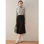 Vitata jupe longue taille haute femme - noir - confortable et Élégante en tricot Vitata jupe longue taille haute femme - noir - confortable et Élégante en tricot