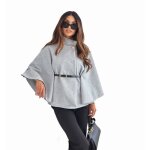 Vitata manteau cape femme ? col montant  bouton ? style lgant ? chaud et polyvalent ? gris automne ...