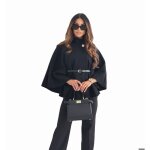Vitata manteau cape femme ? col montant à bouton ? style élégant ? chaud et polyvalent ? noir automne ... Vitata manteau cape femme ? col montant à bouton ? style élégant ? chaud et polyvalent ? noir automne ...