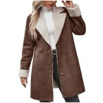 Vitata manteau femme doubl polaire sherpa - mi - long chaud hiver - col large lgant style dcontract ...