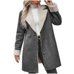 Vitata manteau femme doubl polaire sherpa - mi - long chaud hiver - col large lgant style dcontract ...