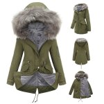 Vitata manteau femme hiver à capuche ? long pardessus doublure en peluche coupe ample et Élégante vert ... Vitata manteau femme hiver à capuche ? long pardessus doublure en peluche coupe ample et Élégante vert ...
