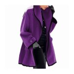 Vitata manteau femme en laine ? col revers large ? design bicolore lgant ? pardessus mi - long chaud ...
