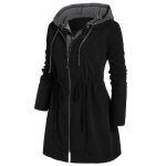 Vitata manteau femme long à capuche ? veste mi - saison Élégante et décontractée réglage élastique à ... Vitata manteau femme long à capuche ? veste mi - saison Élégante et décontractée réglage élastique à ...