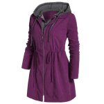 Vitata manteau femme long à capuche ? veste mi - saison Élégante et décontractée réglage élastique à ... Vitata manteau femme long à capuche ? veste mi - saison Élégante et décontractée réglage élastique à ...