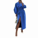 Vitata manteau femme long - pardessus Élégant à double boutonnage - manteau chaud automne hiver - bleu ... Vitata manteau femme long - pardessus Élégant à double boutonnage - manteau chaud automne hiver - bleu ...