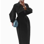 Vitata manteau femme long - pardessus Élégant à double boutonnage - manteau chaud automne hiver - noir ... Vitata manteau femme long - pardessus Élégant à double boutonnage - manteau chaud automne hiver - noir ...
