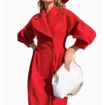 Vitata manteau femme long - pardessus Élégant à double boutonnage - manteau chaud automne hiver - rouge ... Vitata manteau femme long - pardessus Élégant à double boutonnage - manteau chaud automne hiver - rouge ...