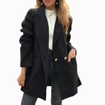 Vitata manteau femme mi - long ? boutons dors  double range ? chaud et polyvalent pour automne - hiver ...