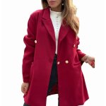 Vitata manteau femme mi - long ? boutons dors  double range ? chaud et polyvalent pour automne - hiver ...