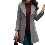 Vitata manteau long femme ? coupe ajuste avec col  revers ? lgants ? chaud et chic pour automne - ...