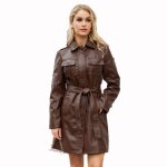 Vitata manteau long femme en simili cuir - trench ceinturé Élégant - pardessus marron chaud automne hiver ... Vitata manteau long femme en simili cuir - trench ceinturé Élégant - pardessus marron chaud automne hiver ...