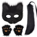 Vitata masque chat noir avec oreilles gants griffes et queue accessoire déguisement pour halloween carnaval ... Vitata masque chat noir avec oreilles gants griffes et queue accessoire déguisement pour halloween carnaval ...