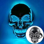 Vitata masque crne led bleu lumineux masque horreur effrayant pour halloween carnaval et soire dguise ...