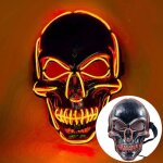 Vitata masque crne led orange lumineux masque horreur effrayant pour halloween carnaval et soire dguise ...