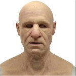 Vitata masque en latex pour halloween - vieil homme chauve aux cheveux blancs