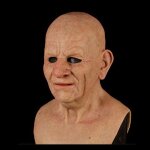 Vitata masque en latex pour halloween - vieil homme souriant chauve