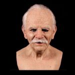 Vitata masque en latex pour halloween - vieil homme souriant avec cheveux