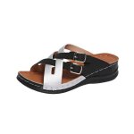 Vitata mules  semelle compense avec boucles pour femmes - grande taille - dcontract - argent