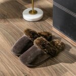 Vitata pantoufles femme hiver chaudes antidrapantes?chaussons fourrs en peluche confortables pour la ...