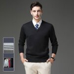 Vitata pull homme col v ? pull tricoté confortable automne / hiver ? coupe ajustée design classique ?bleu ... Vitata pull homme col v ? pull tricoté confortable automne / hiver ? coupe ajustée design classique ?bleu ...