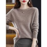 Vitata pull en laine femme?tricot doux et confortable?coupe dcontracte avec col rond?idal pour lautomne ...