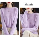 Vitata pull en laine femme?tricot doux et confortable?coupe décontractée avec col rond?idéal pour lautomne ... Vitata pull en laine femme?tricot doux et confortable?coupe décontractée avec col rond?idéal pour lautomne ...